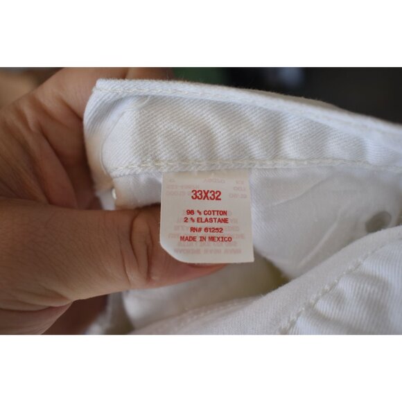 Men's Vintage Arizona Jean Co. White Denim Slim Straight Fit Jeans 33/32 - Picture 5 of 7